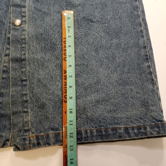 Vintage TYCA Wastland Embossed Denim Trench Jacket Sz Medium Made In USA - Picture 12 of 14